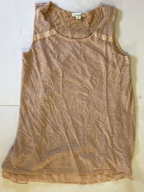 Simply Noelle Pinkish Tan Tank With sheer details in the back